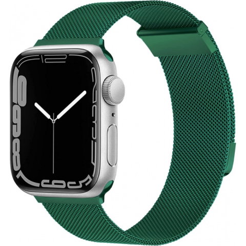 Curele Apple Watch 42mm/44mm/45mm/49mm - Curea metalica Milanese Loop pentru Apple Watch Ultra 2/Ultra/Series 10/9/8/7/SE2/6/5/4/3/2/1, Display 42mm, Verde Deschis