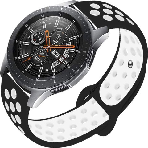 Curele universale compatibile cu Samsung, Huawei si alte modele - Curea ZAFIT™ 22mm pentru Samsung Galaxy Watch Ultra/7/6 Classic/5 Pro, Huawei Watch GT/GT3/GT4 Pro, Garmin Fenix, Amazfit GTR si orice ceas 22mm, Negru + Alb.