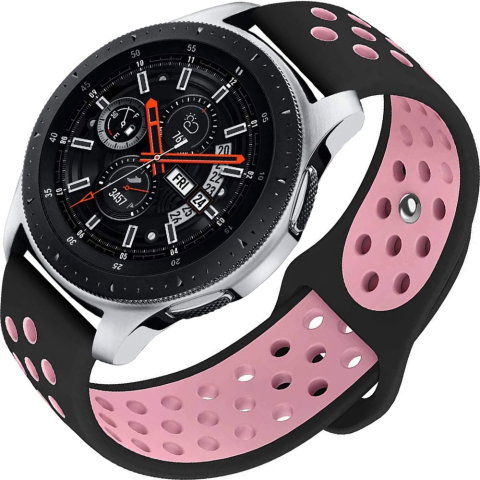 Curele universale compatibile cu Samsung, Huawei si alte modele - Curea ZAFIT™ 22mm pentru Samsung Galaxy Watch Ultra/7/6 Classic/5 Pro, Huawei Watch GT/GT3/GT4 Pro, Garmin Fenix, Amazfit GTR si orice ceas 22mm, Negru + Roz.