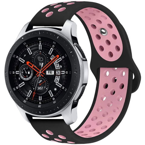 Curele universale compatibile cu Samsung, Huawei si alte modele - Curea ZAFIT™ 20mm pentru Samsung Galaxy Watch 7/6/5/4/Active 2, Huawei Watch GT 2/3/4, Garmin Vivoactive, Amazfit GTS si orice ceas 20mm, Negru + Roz.