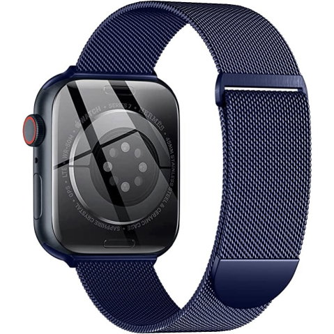 Curele Apple Watch 42mm/44mm/45mm/49mm - Curea metalica Milanese Loop pentru Apple Watch Ultra 2/Ultra/Series 10/9/8/7/SE2/6/5/4/3/2/1, Display 42mm/44mm/45mm/49mm, Alb + Negru