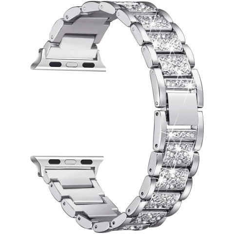 Curele Apple Watch 42mm/44mm/45mm/49mm - Curea metalica luxury pentru Apple Watch Ultra 2/Ultra/Series 10/9/8/7/SE2/6/5/4/3/2/1, Display 42mm, Argintiu