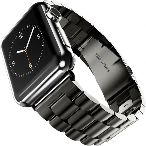 Curele Apple Watch 42mm/44mm/45mm/49mm - Curea metalica premium pentru Apple Watch Ultra 2/Ultra/Series 10/9/8/7/SE2/6/5/4/3/2/1, Display 42mm, Negru