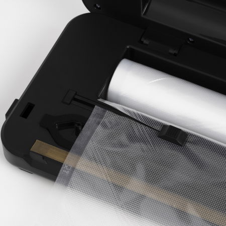 Aparat de vidat alimente ZAFIT™ VID-110 PRO+, 30 cm bara de lipire, cu rola 300 cm x 28 cm, Furtun vidare sticle si caserole, Negru/Inox [4]