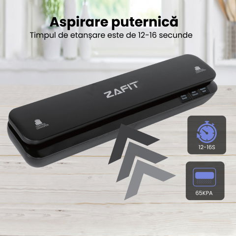 Aparat de vidat alimente ZAFIT™ VID-360W, 30 cm bara de lipire, 10 pungi incluse, Negru [5]