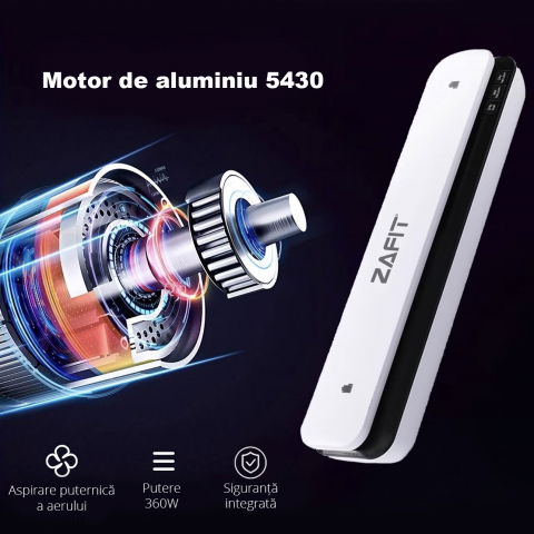Aparat de vidat alimente ZAFIT™ VID-360W, 30 cm bara de lipire, 10 pungi incluse, Negru/Alb [5]