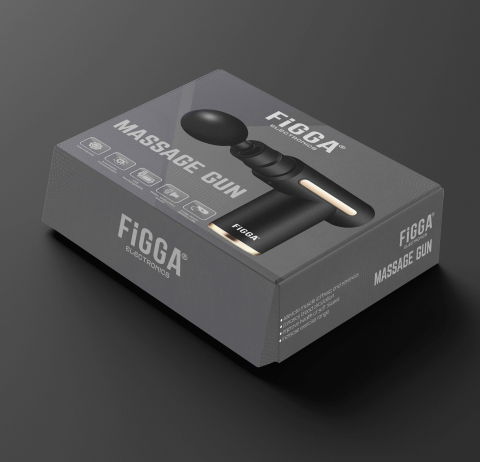 Aparat Masaj Profesional FiGGA®, Tip Pistol, Acumulator 2800mAh, 1800-3200 rpm, 4 capete, pentru Gat, Spate, Maini, Picioare, Anti Celulita, Motor Silentios, Negru [6]