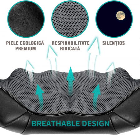 Aparat profesional masaj electric FiGGA® pentru gat si spate, cu incalzire, cervical, lombar, abdomen si picioare, miscari 3D, relaxare musculara, utilizare acasa, la birou si in masina [4]