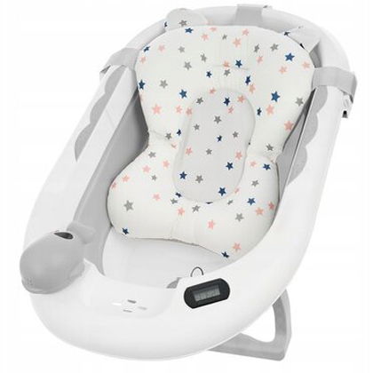 Cadita bebe cu suport FiGGA®, 0-48 luni, pliabila, termometru, picioare antiderapante, cana pentru clatire tip jucarie, suport cap de dus, suport pentru sapun, Gri [2]