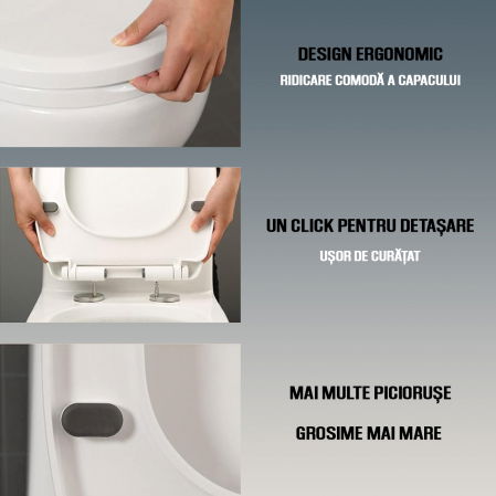 Capac WC ZAFIT® cu reductor si inchidere lenta Soft Close, 2 in 1 Adulti si Copii, Universal, compatibil cu toate vasele de toaleta [10]