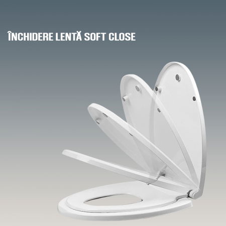Capac WC ZAFIT® cu reductor si inchidere lenta Soft Close, 2 in 1 Adulti si Copii, Universal, compatibil cu toate vasele de toaleta [8]