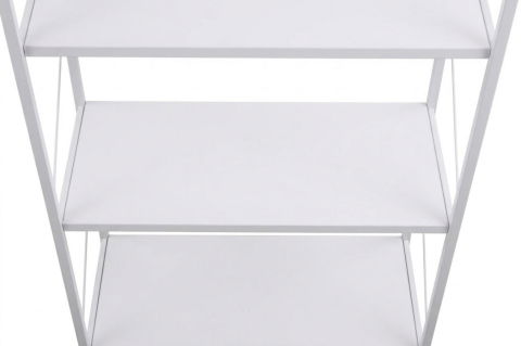 Etajera cu 4 rafturi depozitare FiGGA®, Metal + MDF, 120 cm x 55 cm x 25 cm, potrivita pentru baie, carti, pantofi, incaltaminte, papuci, jucarii, biblioteca, in camara, debara sau dressing, Alb/Alb [4]