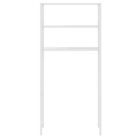 Etajera pentru Masina de Spalat cu 3 polite, 150cm x 69cm x 20cm, Metal + MDF, Organizator Multifunctional pentru Baie, Spatii Inguste, Ideal pentru prosoape sau produse de igiena, Alb/Alb [4]