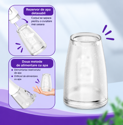 Irigator Bucal FiGGA® ORAL F-303, Dus bucal portabil, Reincarcabil USB-C, Rezervor 300 ml, 5 Moduri de Curatare, IPX7 Waterproof, Acumulator 2500 mAh, Alb Elegant [7]