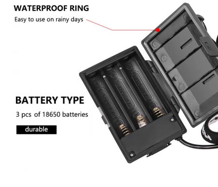 Lanterna puternica de cap FiGGA® LED XHP-90, 27000 lumeni, 900 metri distanta, 5000K, 3 baterii reincarcabile de 18650 Li/3500 mAh, Profesionala, Frontala, Cablu de incarcare [5]