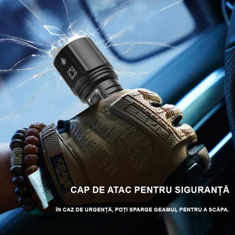 Lanterna puternica profesionala FiGGA®, LED XHP-160, 48000 lumeni, acumulator 26650 Li,  Cablu de incarcare [3]