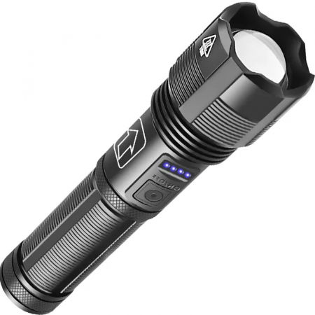 Lanterne - Lanterna puternica profesionala FiGGA®, LED XHP-50, 15000 lumeni, acumulator 18650 Li, structura aliaj aluminiu, Cablu de incarcare