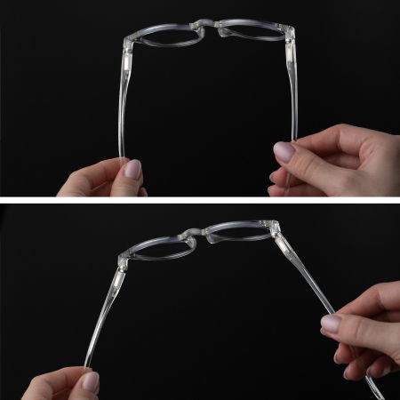 Ochelari protectie calculator ZAFIT™, ecran telefon, tableta, laptop, televizor, gaming, Anti-lumina albastra, Anti-reflexie, Unisex, model rotund, culoare Transparent [2]