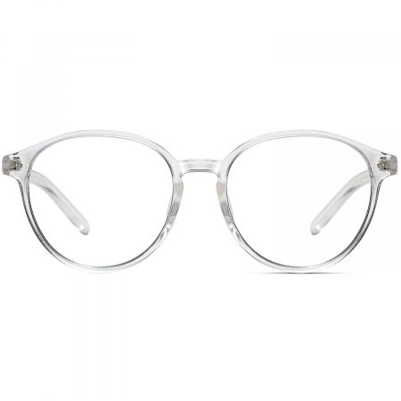 Ochelari - Ochelari protectie calculator ZAFIT™, ecran telefon, tableta, laptop, televizor, gaming, Anti-lumina albastra, Anti-reflexie, Unisex, model rotund, culoare Transparent