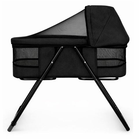 Patut bebe pliabil FiGGA®, 0+ luni, Saltea inclusa, Cu sistem balansoar, Plasa tantari, Portabil, Negru [4]