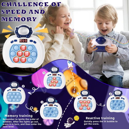 Pop it electric FiGGA®, Joc interactiv copii, 10 moduri de joc, 999 leveluri, Astronaut [5]