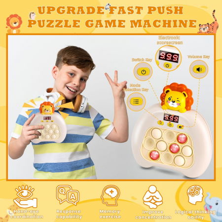 Pop it electric FiGGA®, Joc interactiv copii, 10 moduri de joc, 999 leveluri, Leu [4]