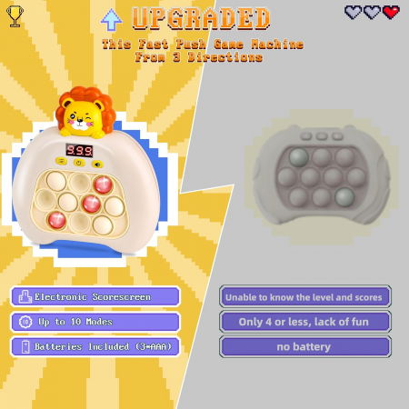 Pop it electric FiGGA®, Joc interactiv copii, 10 moduri de joc, 999 leveluri, Leu [1]