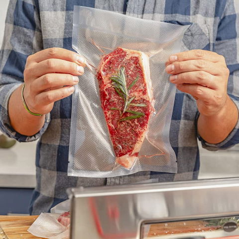 Pungi vidat gofrate ZAFIT™, pentru aparat de vidat alimente, 100 bucati, 20 x 30 cm, reutilizabile, rezistente, sous vide, lavabile in masina de spalat, fara BPA, transparent [7]