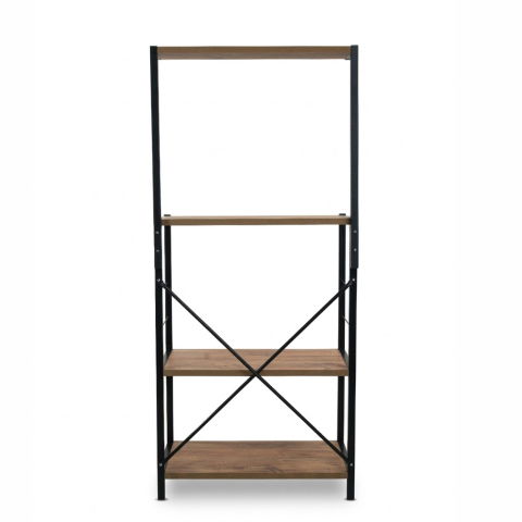 Raft de bucatarie, spatiu cuptor cu microunde, 4 rafturi, 132 cm x 60 cm x 40 cm , etajera Metal + MDF, Negru/Pin [4]