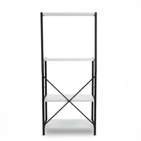 Raft de bucatarie, spatiu cuptor cu microunde, 4 rafturi, 132 cm x 60 cm x 40 cm , etajera Metal + MDF, Negru/Alb [4]
