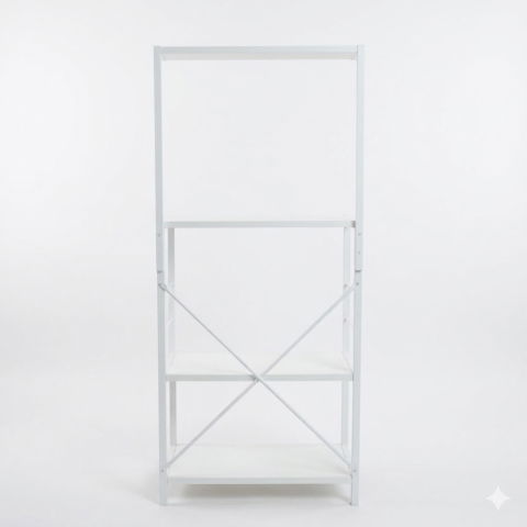 Raft de bucatarie, spatiu cuptor cu microunde, 4 rafturi, 132 cm x 60 cm x 40 cm , etajera Metal + MDF Alb [4]