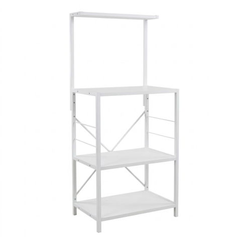 Raft de bucatarie, spatiu cuptor cu microunde, 4 rafturi, 132 cm x 60 cm x 40 cm , etajera Metal + MDF Alb [1]