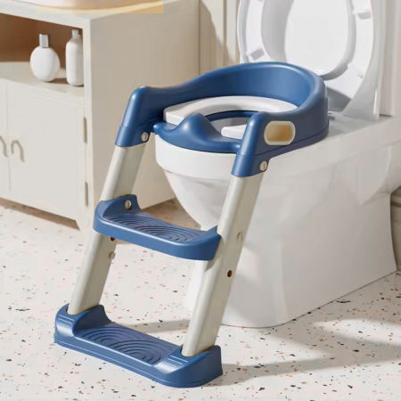 Reductor WC copii cu scara ZAFIT®, Pliabil, Portabil, colac suprafata de siguranta antialunecare, antiderapant, Albastru [1]