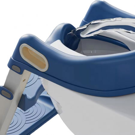 Reductor WC copii cu scara ZAFIT®, Pliabil, Portabil, colac suprafata de siguranta antialunecare, antiderapant, Albastru [7]