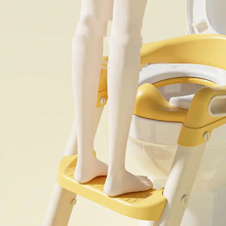 Reductor WC copii cu scara ZAFIT®, Pliabil, Portabil, colac suprafata de siguranta antialunecare, antiderapant, Galben [1]