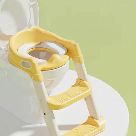 Reductor WC copii cu scara ZAFIT®, Pliabil, Portabil, colac suprafata de siguranta antialunecare, antiderapant, Galben [3]