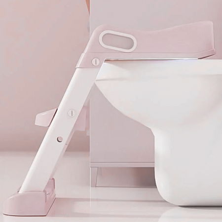Reductor WC copii cu scara ZAFIT®, Pliabil, Portabil, colac suprafata de siguranta antialunecare, antiderapant, Roz [4]
