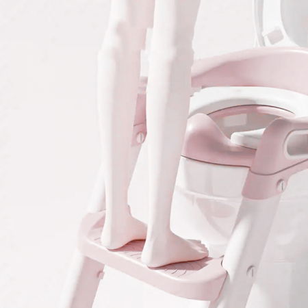 Reductor WC copii cu scara ZAFIT®, Pliabil, Portabil, colac suprafata de siguranta antialunecare, antiderapant, Roz [1]