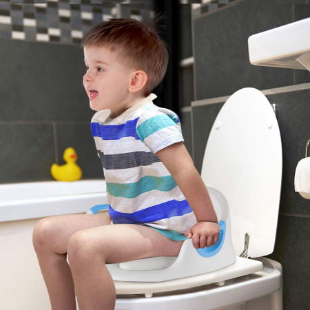 Reductor WC ZAFIT®, Portabil, capac toaleta copii, antiderapant, Alb/Albastru [5]