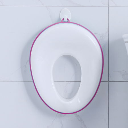 Reductor WC ZAFIT® - Portabil, capac toaleta copii, colac suprafata de siguranta antialunecare, antiderapant, Alb/Roz [1]