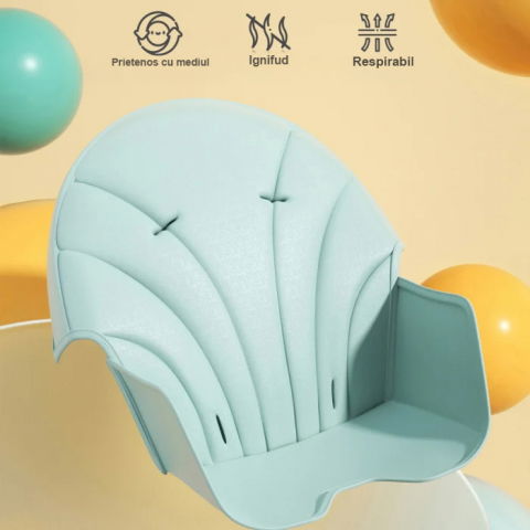 Scaun de masa bebe 4 in 1 FiGGA®, Varsta 6-72 luni, Scaun inalt pliabil, cu 4 roti, Balansoar, 2 x Tava detasabila, Centura de siguranta in cinci puncte, Verde [8]