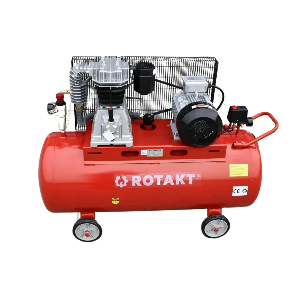 ROTAKT - Compresor Aer Industrial Trifazat Rotakt ROCP-200-10 200L, 4CP, 2 Cilindrii, Debit 480L/min, Presiune 10 Bar, Capacitate butelie 200L