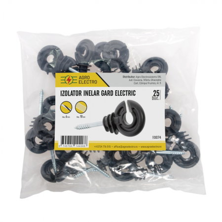 Aparat gard electric - Izolator inelar, cu holțșurub, 25 buc