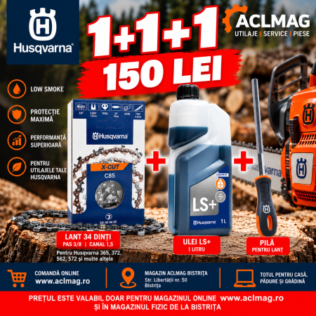 Promotii Tik-Tok - Ulei Ls+ 1buc + Lant C85 , 34 dinti + pila 5,5 mm