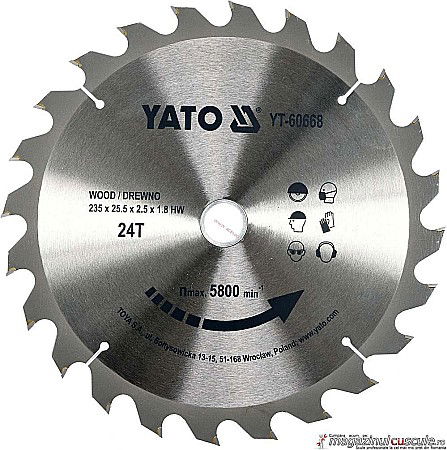 Discuri - Disc taiere arbusti VIDIA 235 mm, 24 dinti, 1" (25.4mm)