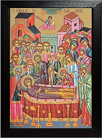 Icoane Iulie - Adormirea Sfintei Ana, mama Preasfintei Nascatoare de Dumnezeu model Athos