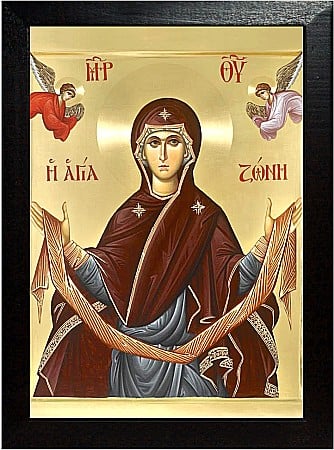 Icoane Maica Domnului - Braul Maicii Domnului, asezarea in racla