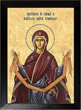 Sfinti August - Brâul Maicii Domnului, asezarea in racla