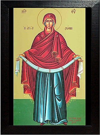 Sfinti August - Braul Maicii Domnului, asezarea in racla model Athos