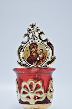 Candela cu Pahar si icoana Maica Domnului sau Iisus Hristos [1]